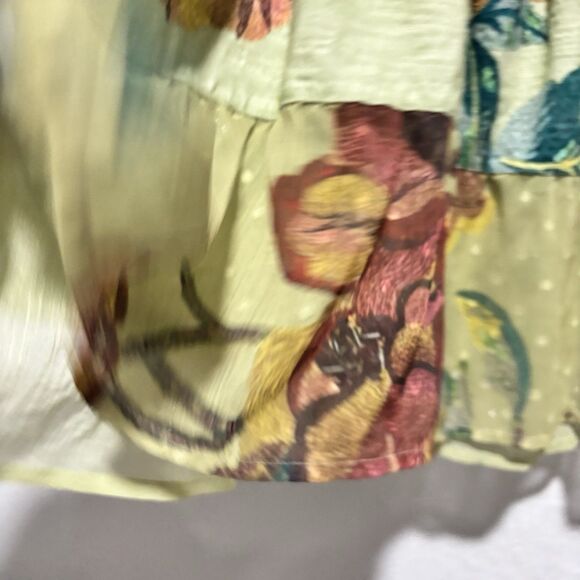 Soft Surroundings Elena Top Tropical Floral Button Down Top Size Large Bohemian - Picture 6 of 9